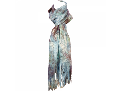 Pashmina Print - Plumas Celeste