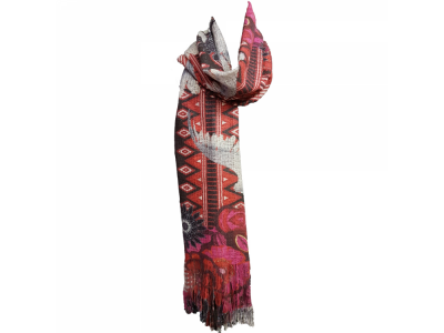 Pashmina Print - Plumas Rojo