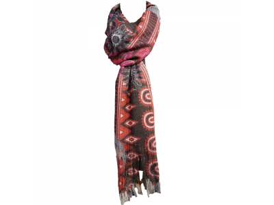 Pashmina Print - Plumas Rojo