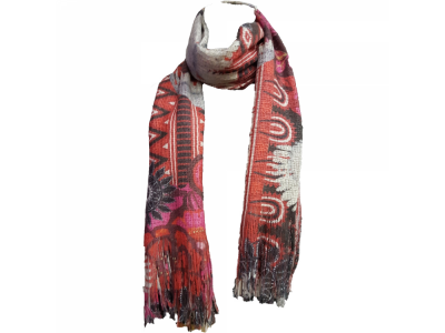 Pashmina Print - Plumas Rojo